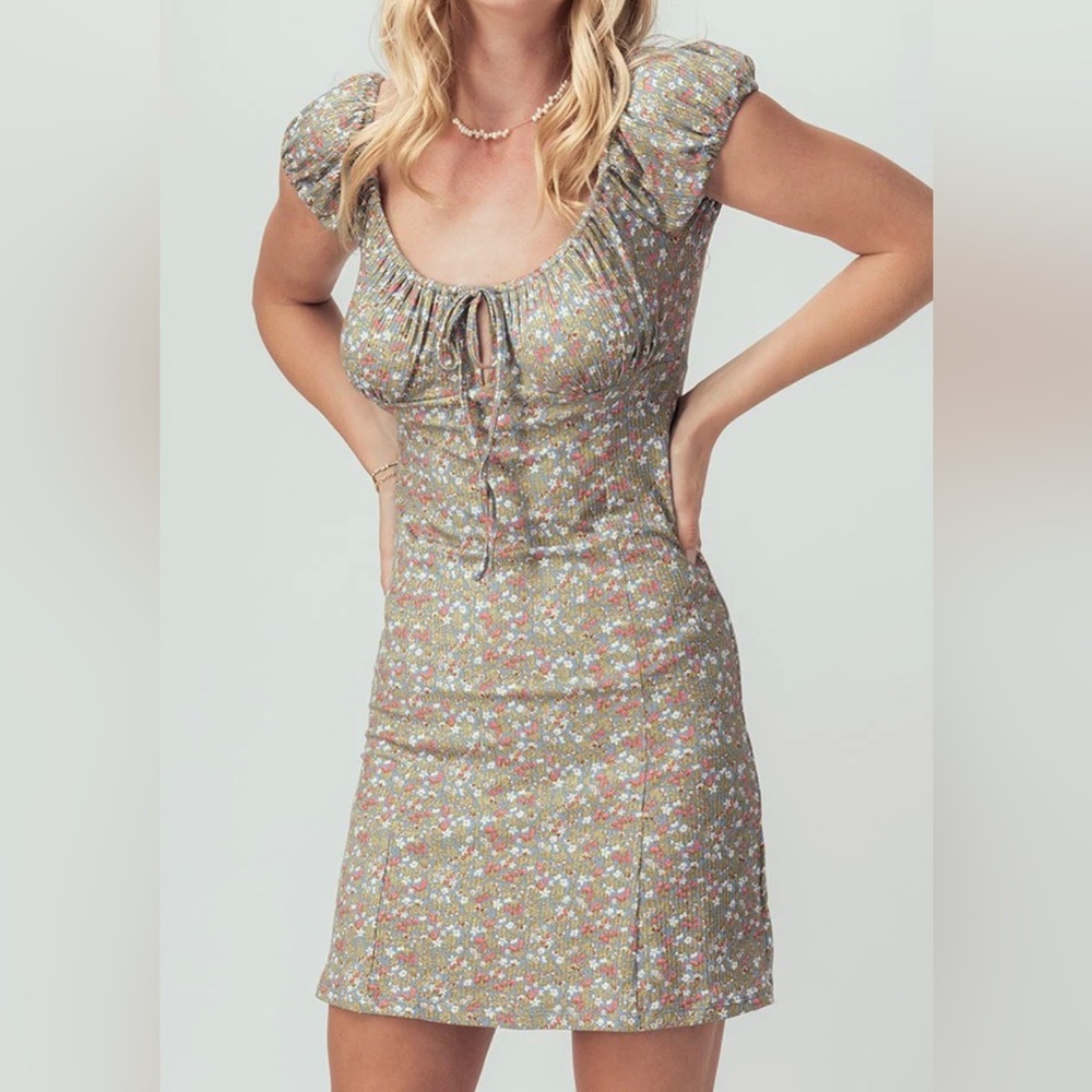 Boutique Floral Sage Dress NWT